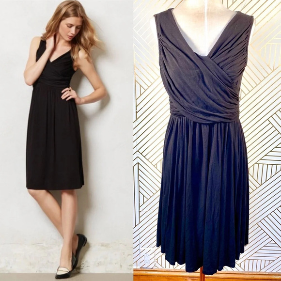 Anthropologie Dresses & Skirts - Anthropologie Girls from Savoy Dress Draped Sleeveless Jersey Black Size Small